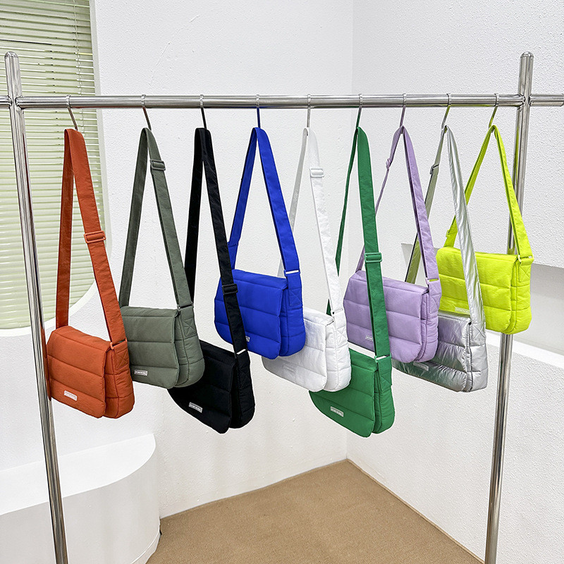 2024 Spring Summer New Style Multicolor Cute Macaron Color Messenger Bag Korean Style Fashion Texture Messenger Bag Simple All-Match Shoulder Armpit Bag Fashion Travel Small Shoulder Bag Women